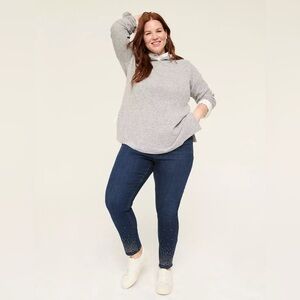 Lane Bryant Gray Marl Long-Sleeve Hoodie Tunic Size 22 / 24